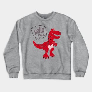 cute colorful red dinosaur illustration for kids Crewneck Sweatshirt